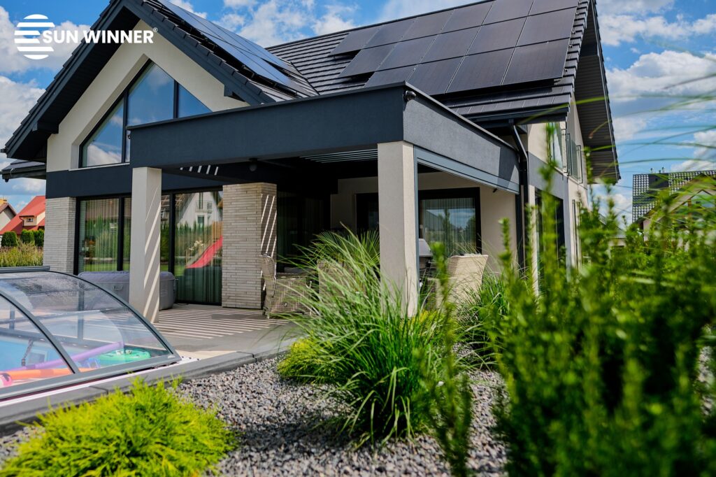 Pergola tarasowa lamelowa WIN CLIMATIC S400 - 250 - LOGO