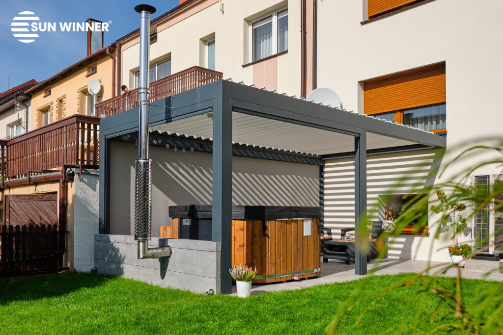 Pergola tarasowa lamelowa WIN CLIMATIC S400 - 545 - LOGO